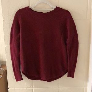 MADWELL Maroon Back-Button Sweater